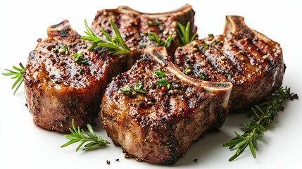 Grilled Lamb Chops with Rosemary and Peppercorns