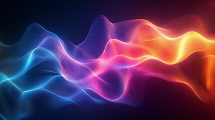 Fototapeta premium Abstract Glowing Wave with Vibrant Colors on Dark Background