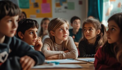 Children Listening and Learning in School Classroom