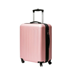 pink travel suitcase isolated on transparent background