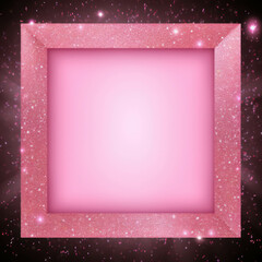 Pink Shimmering Frame with Sparkling Glitters
