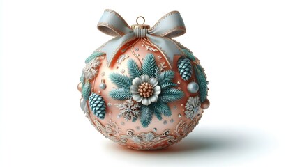 beautiful Christmas gift, New Year's ball isolated on white background, Merry Christmas, happy New Year