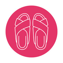 Sandals black line icon. Summer clothes.