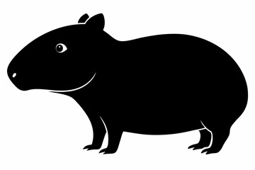 Сapybara Silhouette, Сapybara Animal Vector illustration
