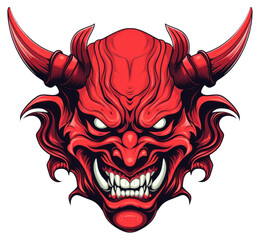 PNG Japanese Demon Oni Mask Logo Design vector illustration mask representation creativity.