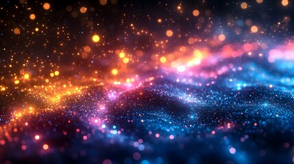 Obraz premium Vibrant Digital Network with Glowing Nodes in Mesmerizing Ethereal Ambience