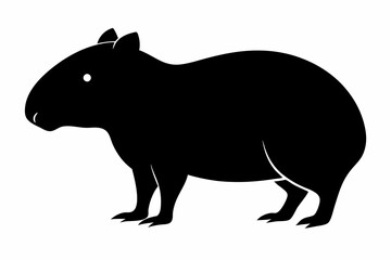 Сapybara Silhouette, Сapybara Animal Vector illustration
