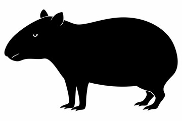 Сapybara Silhouette, Сapybara Animal Vector illustration
