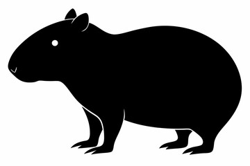 Сapybara Silhouette, Сapybara Animal Vector illustration
