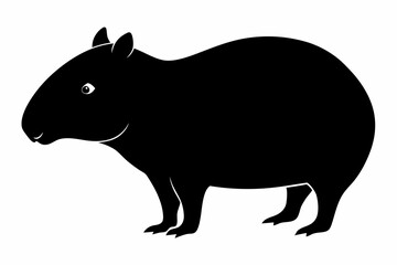 Сapybara Silhouette, Сapybara Animal Vector illustration
