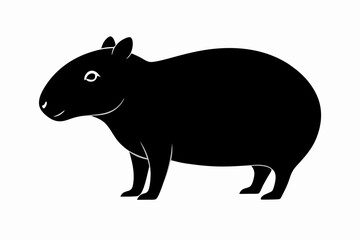 Сapybara Silhouette, Сapybara Animal Vector illustration
