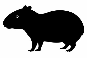 Сapybara Silhouette, Сapybara Animal Vector illustration
