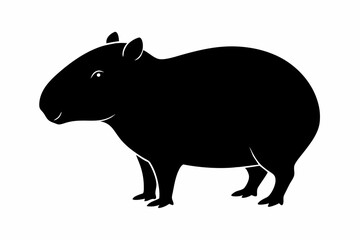 Сapybara Silhouette, Сapybara Animal Vector illustration
