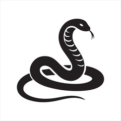 Snake silhouette on white background
