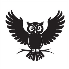 owl on a white background and bird vector