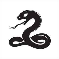 Snake silhouette on white background

