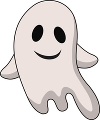 cute halloween ghost illustration design, flat halloween ghost element vector template collection