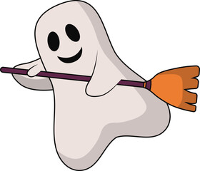 cute halloween ghost illustration design, flat halloween ghost element vector template collection