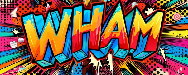 Fototapeta premium Energetic pop art background with 