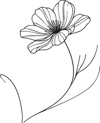 Simple beautiful flowers outline Design