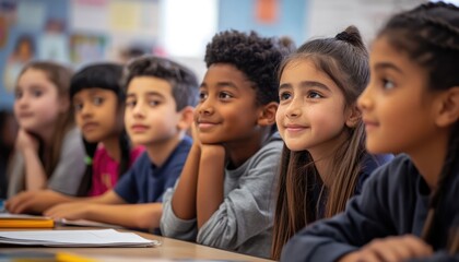 Children Listening and Learning in School Classroom