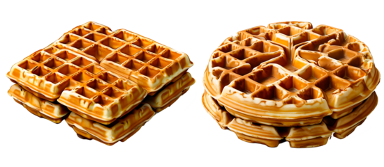 waffle png isolated with transparent background.
