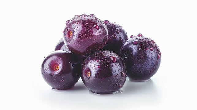 Acai berry isolate group on white background.