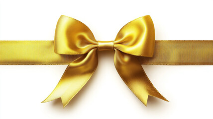 Fototapeta premium Golden ribbon and bow isolated on white background