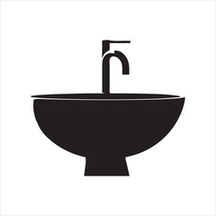 Basin silhouette silhouette on white background
