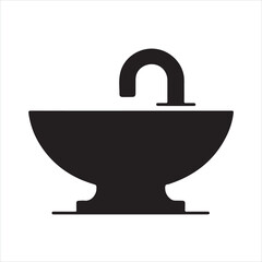 Basin silhouette silhouette on white background
