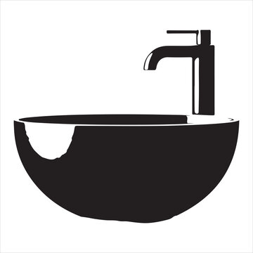 recommend clip art: Basin silhouette silhouette on white background
                    