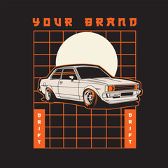 Car Vector Illustration For Conceptual Design. Suitable for posters, stickers, t-shirt prints, and banners.   © Nehemialeo