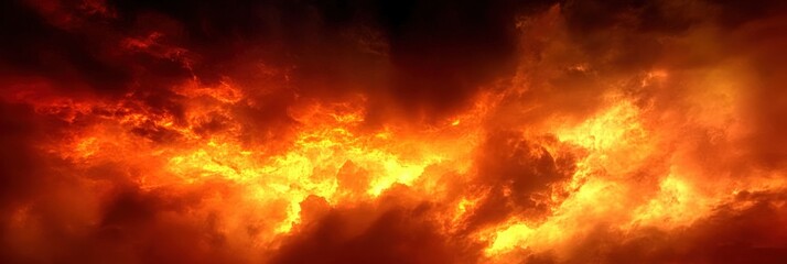 Dramatic Red and Orange Cloudy Sky at Dusk