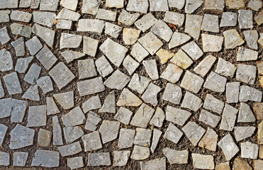 Mosaic on sidewalk in Tijuca neighborhood, Rio de Janeiro, Brazil