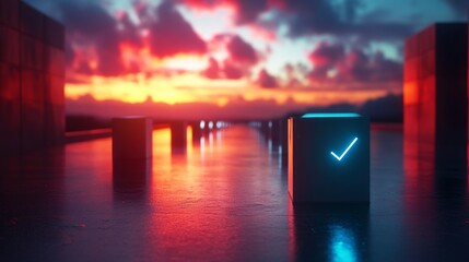 Check Mark Neon Sunset.