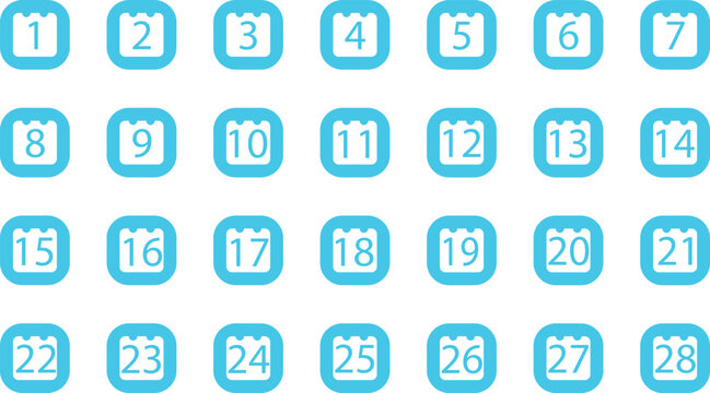 calendar of days in a month