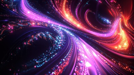 Breathtaking Cosmic Swirls of Vibrant Energy and Luminescent Motion in a Futuristic Surreal Landscape