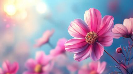 Vibrant Cosmos Flowers in Full Bloom