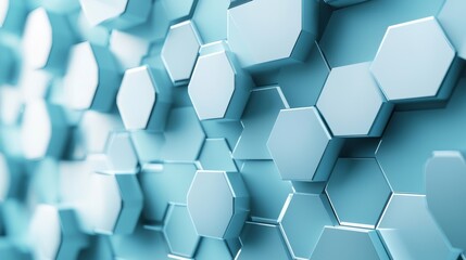 Captivating Hexagonal Backdrop with Vibrant Blue Tones and Minimalist Design