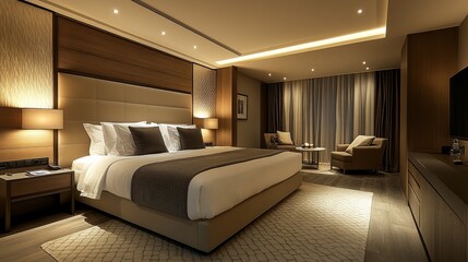 Modern Hotel Room Interior.