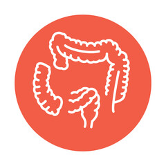 Colectomy black line icon. Operations on the abdominal cavity.