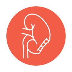 Nephrectomy black line icon. Operations on the abdominal cavity.