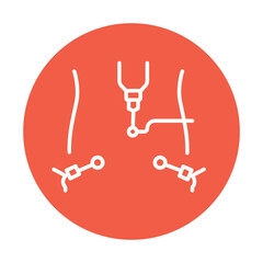 Laparoscopy black line icon. Operations on the abdominal cavity.