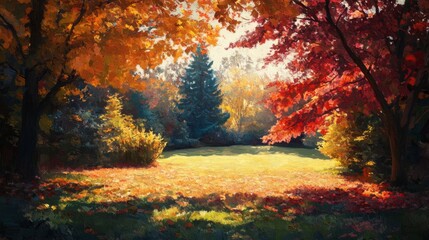 Autumn Forest Painting.