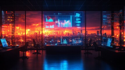 Obraz premium Futuristic Office View.