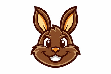 Chocolate Bunny head mascot design vector