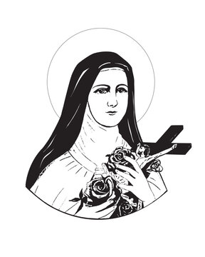 recommend clip art: Saint Therese of Lisieux Child Jesus vector catholic religious Illustration