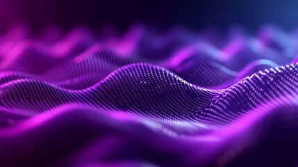 Luminous Digital Matrix: Purple Gradient Waves and Dots