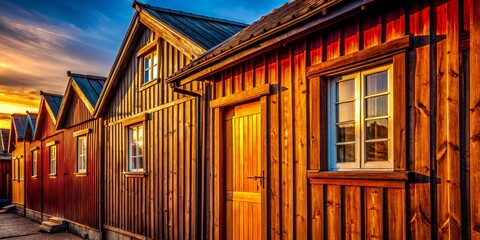 Rustic Wooden Sidings in Warm Tones for Home Exterior and Interior Decoration Inspiration