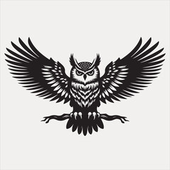 eagle with wings and Owl vector illustration